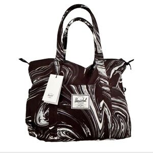 Herschel Supply Co. Strand Duffle Bag Tote - Paint Pour Black Pattern